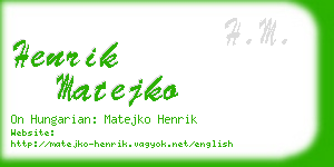 henrik matejko business card